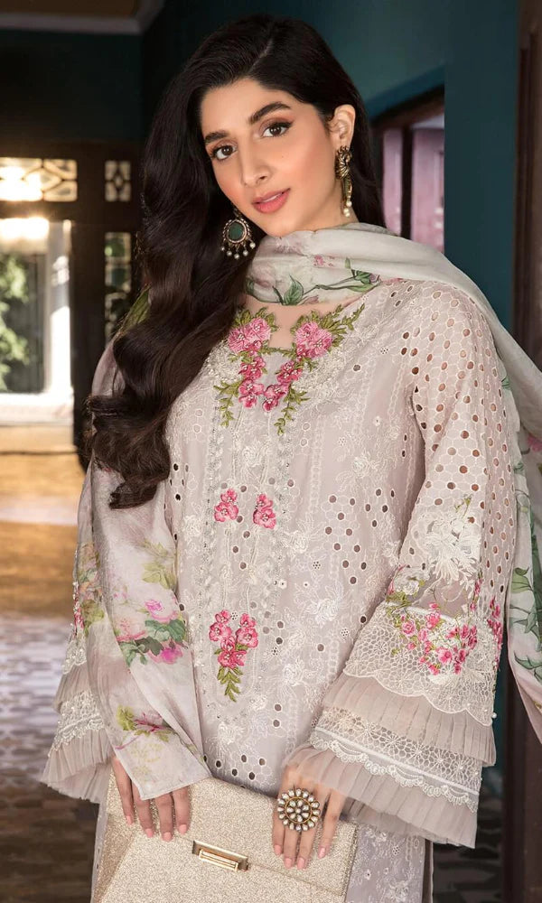 ELAF Lawn-3PC Chikankari Embroidered With Digital Printed Dupatta-1056